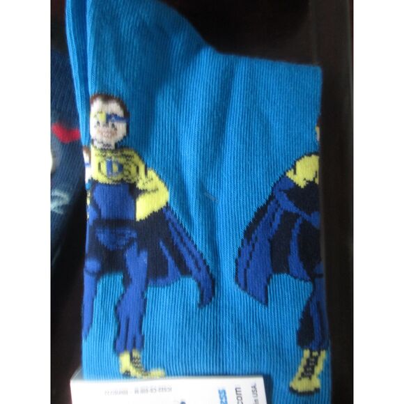 2-4-1 NEW JOHN'S CRAZY SOCKS ADVOCACY OF DOWN  SYNDROME MEDIUM  9-11 - Picture 2 of 3